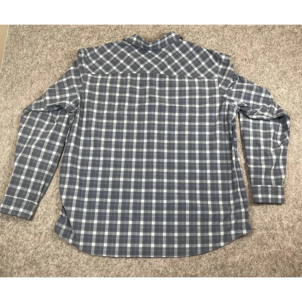 Columbia Performance Shirt Mens XXL Blue Plaid Fishing Outdoor Hiking Gear *READ